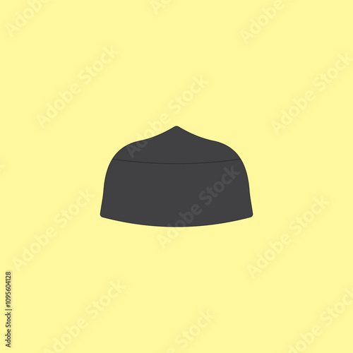 Kopiah icon vector illustration. Religion hat used during prayer for Muslim men. photo