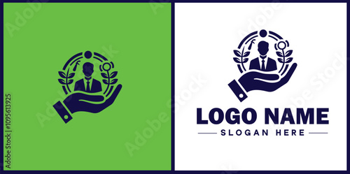 Employment Agency icon Staffing agency Recruitment agency Temp agency flat logo sign symbol editable vector