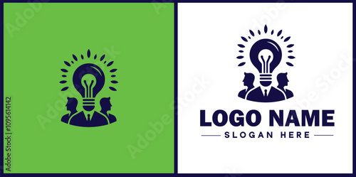 Employment Agency icon Staffing agency Recruitment agency Temp agency flat logo sign symbol editable vector