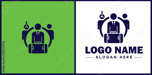 Employment Agency icon Staffing agency Recruitment agency Temp agency flat logo sign symbol editable vector