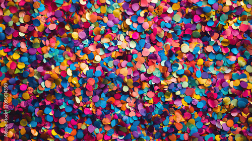 colorful brightly colored confetti scattered raining down background.