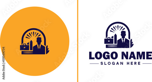 Employment Agency icon Staffing agency Recruitment agency Temp agency flat logo sign symbol editable vector