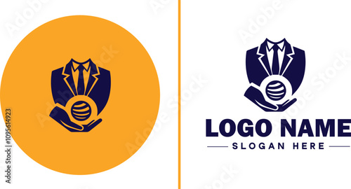 Employment Agency icon Staffing agency Recruitment agency Temp agency flat logo sign symbol editable vector