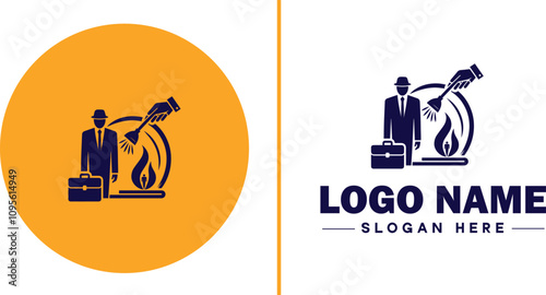 Employment Agency icon Staffing agency Recruitment agency Temp agency flat logo sign symbol editable vector