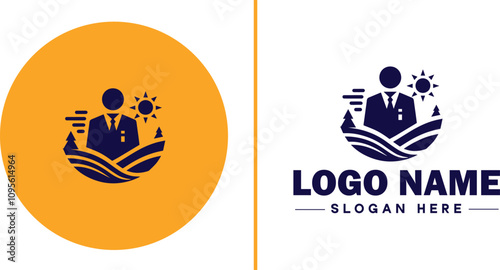 Employment Agency icon Staffing agency Recruitment agency Temp agency flat logo sign symbol editable vector