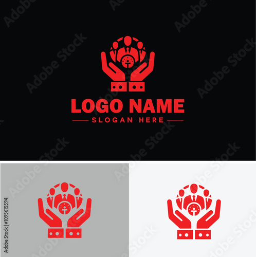 Employment Agency icon Staffing agency Recruitment agency Temp agency flat logo sign symbol editable vector