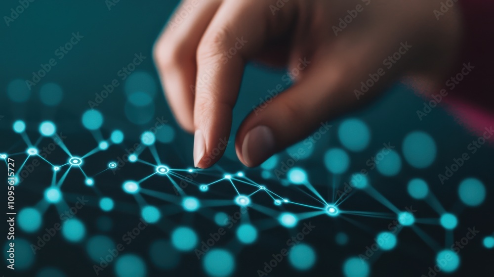 AI and Blockchain Integration with Glowing Interface AI and Blockchain Integration with Glowing Interface