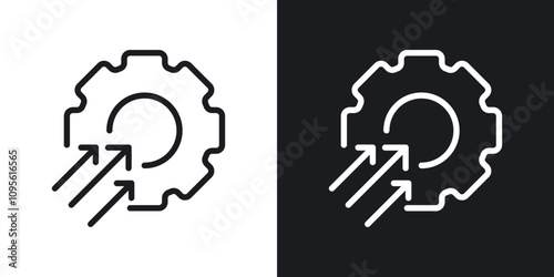 Efficiency icon set in blackthin line style.