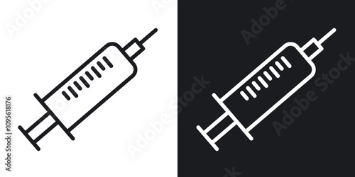 Needle icon set in blackthin line style.