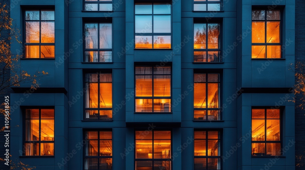 a building with many windows