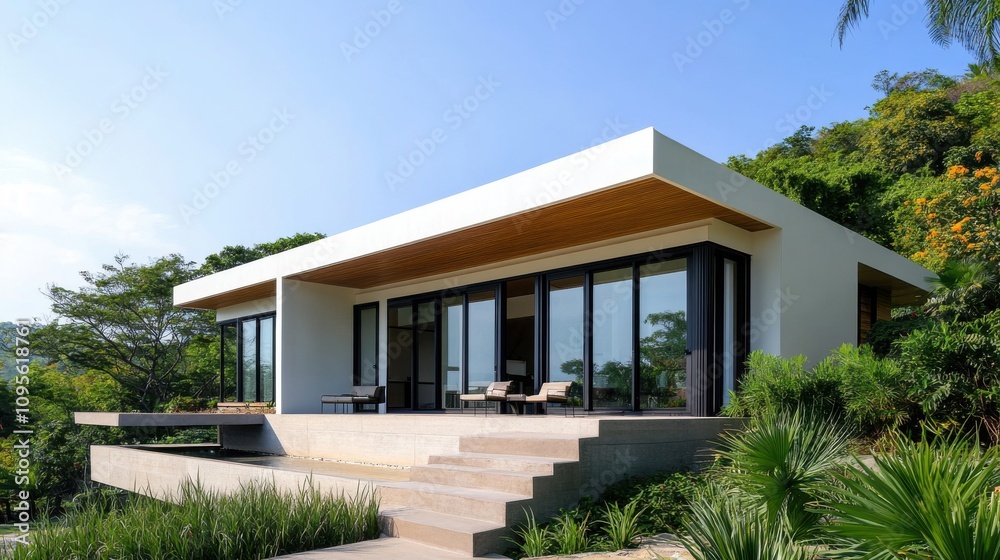 Modern Eco-Friendly Architecture in Green Landscape Modern Eco-Friendly Architecture in Green Landscape