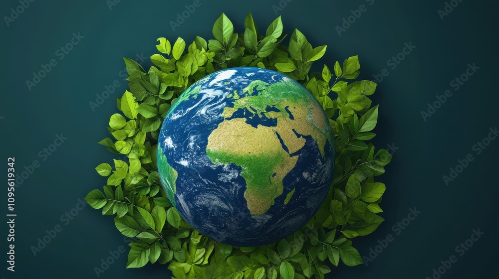 Earth Surrounded by Greenery for Ozone Day Celebration Earth Surrounded by Greenery for Ozone Day Celebration