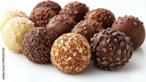 a group of chocolate balls