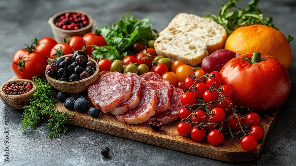 a group of food on a white background a group of food on a white background