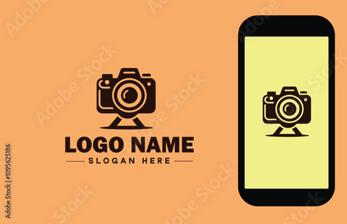 Photography Equipment icon Camera gear Photo gear Photographic equipment flat logo sign symbol editable vector