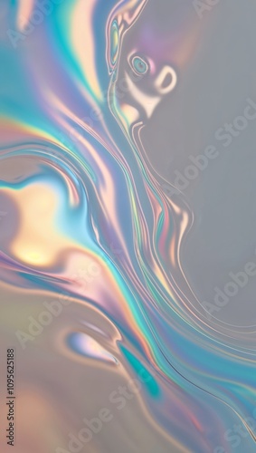 Iridescent blending colors with soft liquidinspired lines photo