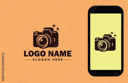 Photography Equipment icon Camera gear Photo gear Photographic equipment flat logo sign symbol editable vector