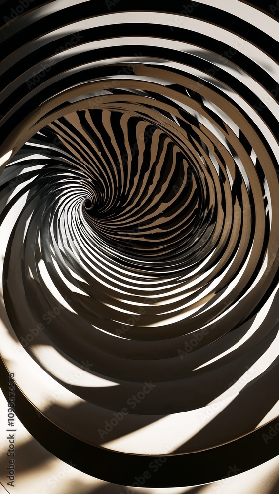 Obraz premium Spiral patterns with contrasting light and shadow