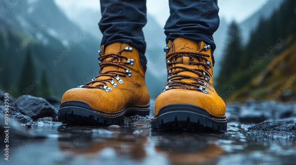 a pair of brown hiking boots a pair of brown hiking boots