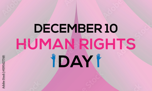 Human rights day awareness concept vector illustration  with hands up silhouette free vector.