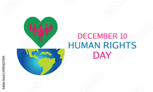 Human rights day awareness concept vector illustration  with hands up silhouette free vector.