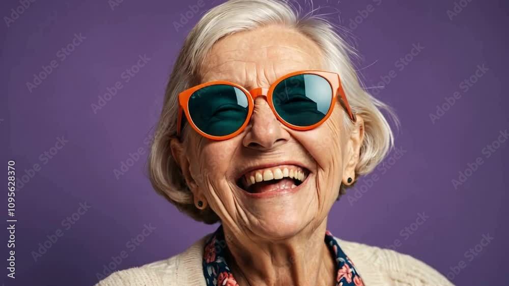 A funky stylish granny. Generative AI A funky stylish granny. Generative AI
