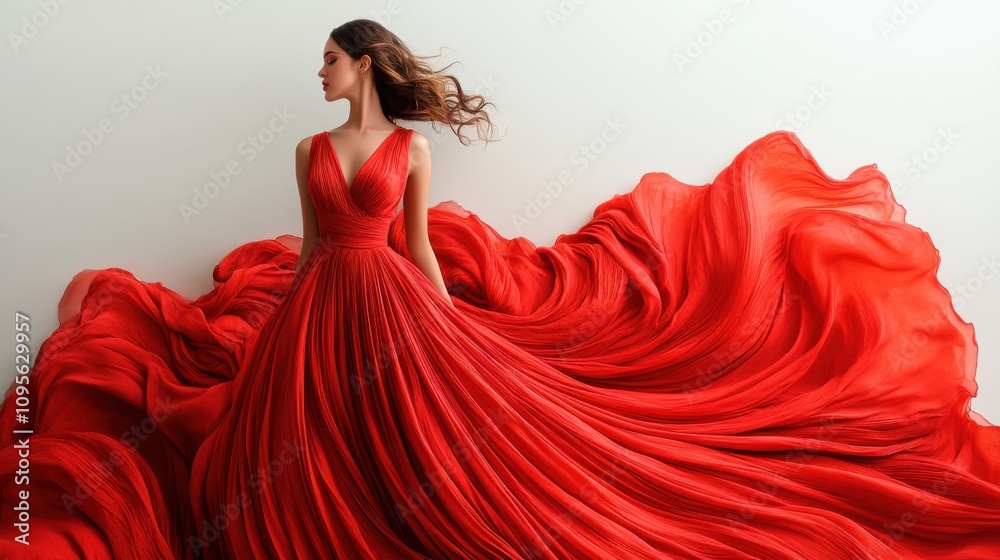 a red dress with a white background a red dress with a white background