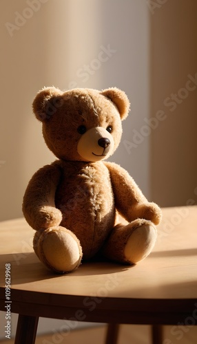 Teddy Bear, Plush Toy, Stuffed Animal, Soft and Cute, Childhood Comfort, Adorable Companion, Warm and Cozy, Nostalgic Gift, Playful, Snuggle Buddy, Kids Toy, Comforting Presence, AI Generated