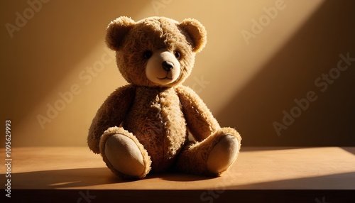 Teddy Bear, Plush Toy, Stuffed Animal, Soft and Cute, Childhood Comfort, Adorable Companion, Warm and Cozy, Nostalgic Gift, Playful, Snuggle Buddy, Kids Toy, Comforting Presence, AI Generated