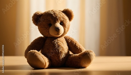 Teddy Bear, Plush Toy, Stuffed Animal, Soft and Cute, Childhood Comfort, Adorable Companion, Warm and Cozy, Nostalgic Gift, Playful, Snuggle Buddy, Kids Toy, Comforting Presence, AI Generated