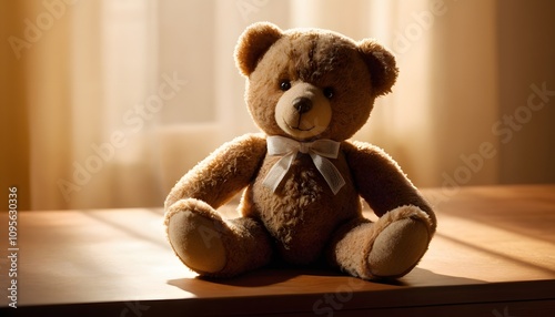 Teddy Bear, Plush Toy, Stuffed Animal, Soft and Cute, Childhood Comfort, Adorable Companion, Warm and Cozy, Nostalgic Gift, Playful, Snuggle Buddy, Kids Toy, Comforting Presence, AI Generated