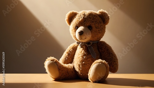 Teddy Bear, Plush Toy, Stuffed Animal, Soft and Cute, Childhood Comfort, Adorable Companion, Warm and Cozy, Nostalgic Gift, Playful, Snuggle Buddy, Kids Toy, Comforting Presence, AI Generated