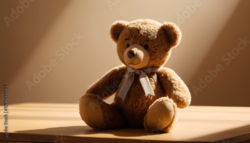 Teddy Bear, Plush Toy, Stuffed Animal, Soft and Cute, Childhood Comfort, Adorable Companion, Warm and Cozy, Nostalgic Gift, Playful, Snuggle Buddy, Kids Toy, Comforting Presence, AI Generated