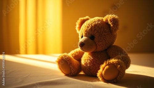 Teddy Bear, Plush Toy, Stuffed Animal, Soft and Cute, Childhood Comfort, Adorable Companion, Warm and Cozy, Nostalgic Gift, Playful, Snuggle Buddy, Kids Toy, Comforting Presence, AI Generated