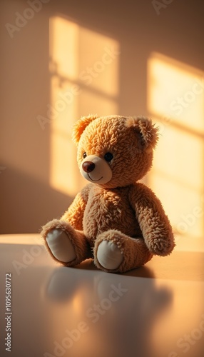 Teddy Bear, Plush Toy, Stuffed Animal, Soft and Cute, Childhood Comfort, Adorable Companion, Warm and Cozy, Nostalgic Gift, Playful, Snuggle Buddy, Kids Toy, Comforting Presence, AI Generated