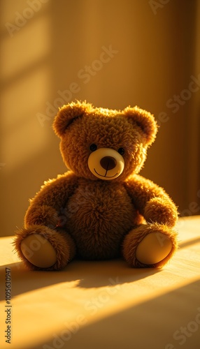 Teddy Bear, Plush Toy, Stuffed Animal, Soft and Cute, Childhood Comfort, Adorable Companion, Warm and Cozy, Nostalgic Gift, Playful, Snuggle Buddy, Kids Toy, Comforting Presence, AI Generated