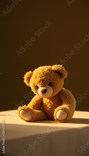Teddy Bear, Plush Toy, Stuffed Animal, Soft and Cute, Childhood Comfort, Adorable Companion, Warm and Cozy, Nostalgic Gift, Playful, Snuggle Buddy, Kids Toy, Comforting Presence, AI Generated