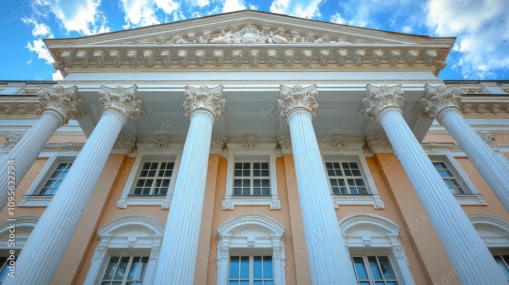 a white building with columns a white building with columns