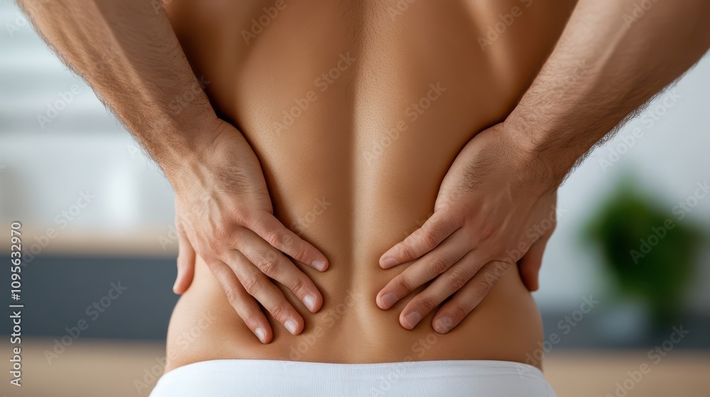 Person with Hands on Lower Back Experiencing Pain Person with Hands on Lower Back Experiencing Pain