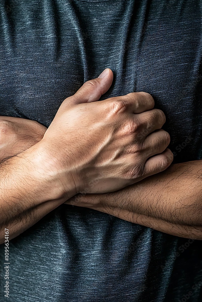 Fototapeta premium Hands Holding Arms in a Close-Up Portrait