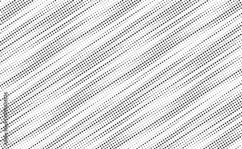 Halftone vector liner background. Halftone diagonal line pattern. Abstract geometric dots background. Black white dotted texture. Design for presentation banner, poster, flyer, business card