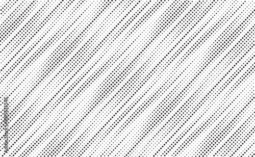 Halftone vector liner background. Halftone diagonal line pattern. Abstract geometric dots background. Black white dotted texture. Design for presentation banner, poster, flyer, business card