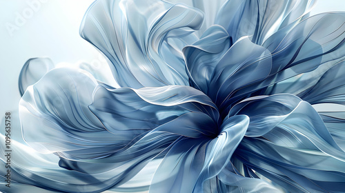 Abstract 3D Blue Swirls Illustration