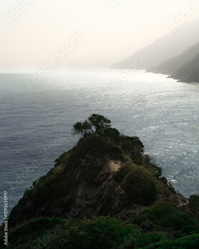 misty morning on the sea