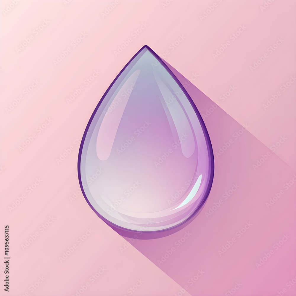 A single, shiny water droplet with a smooth gradient background A single, shiny water droplet with a smooth gradient background