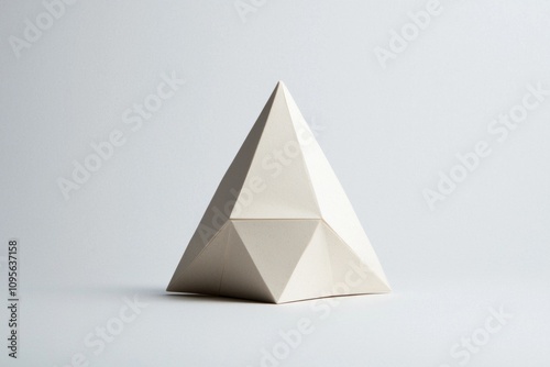 Creative pyramid sculpture modern studio art piece minimalist environment close-up view artistic concept for inspiration