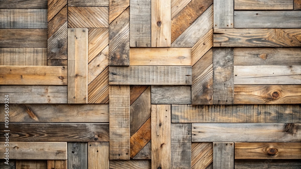 Naklejka premium Rustic Wood Paneling A Textured Arrangement of Reclaimed Lumber for Interior Design