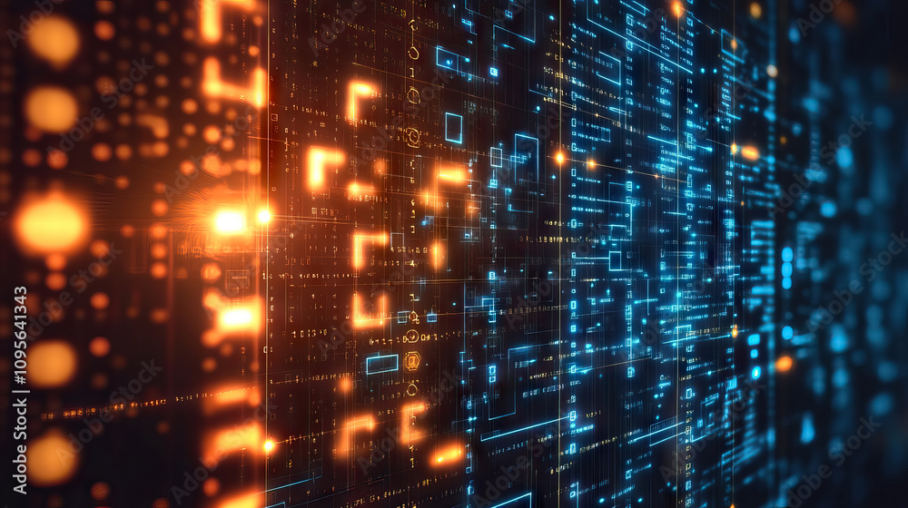 a sleek International Programmers' Day banner featuring abstract binary code and glowing circuits on a dark background, celebrating technology and coding. a sleek International Programmers' Day banner featuring abstract binary code and glowing circuits on a dark background, celebrating technology and coding.