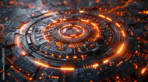 Obraz na płótnie 3D Futuristic Technology Abstract Background w salonie