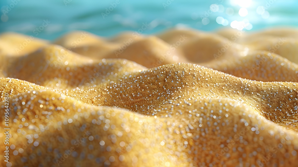 Golden Sand Beach 3D Illustration